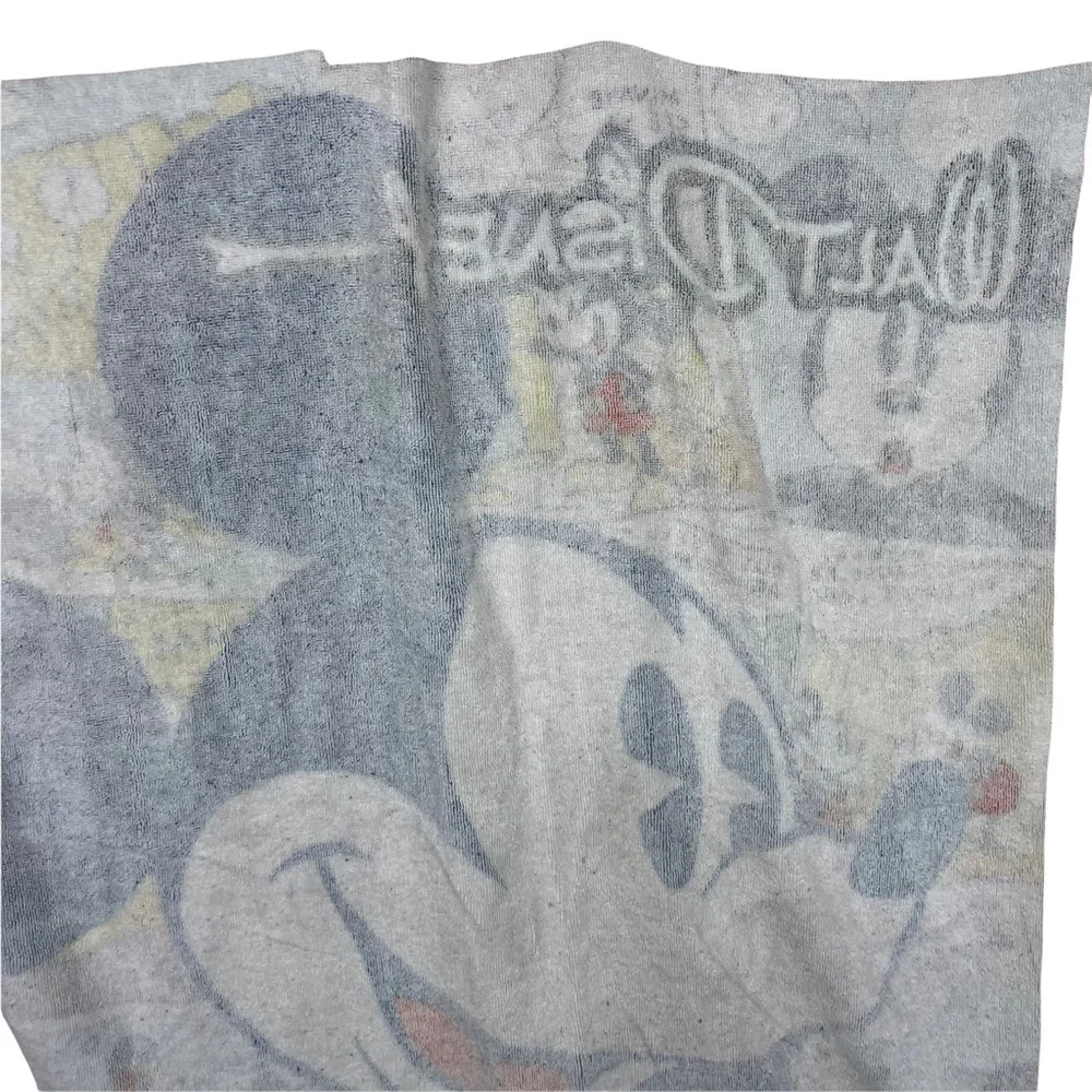 Vintage Disney Mickey Mouse Cartoon Beach Towel Minnie Goofy Donald Duck 40”x56”